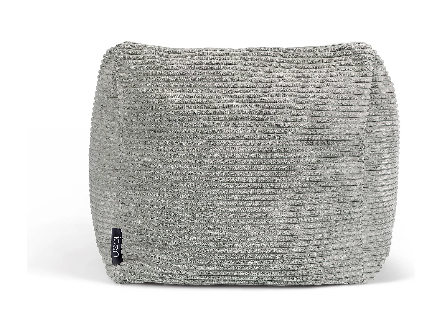 Pouf fauteuil enfant velours côtelé gris clair - MORGAN