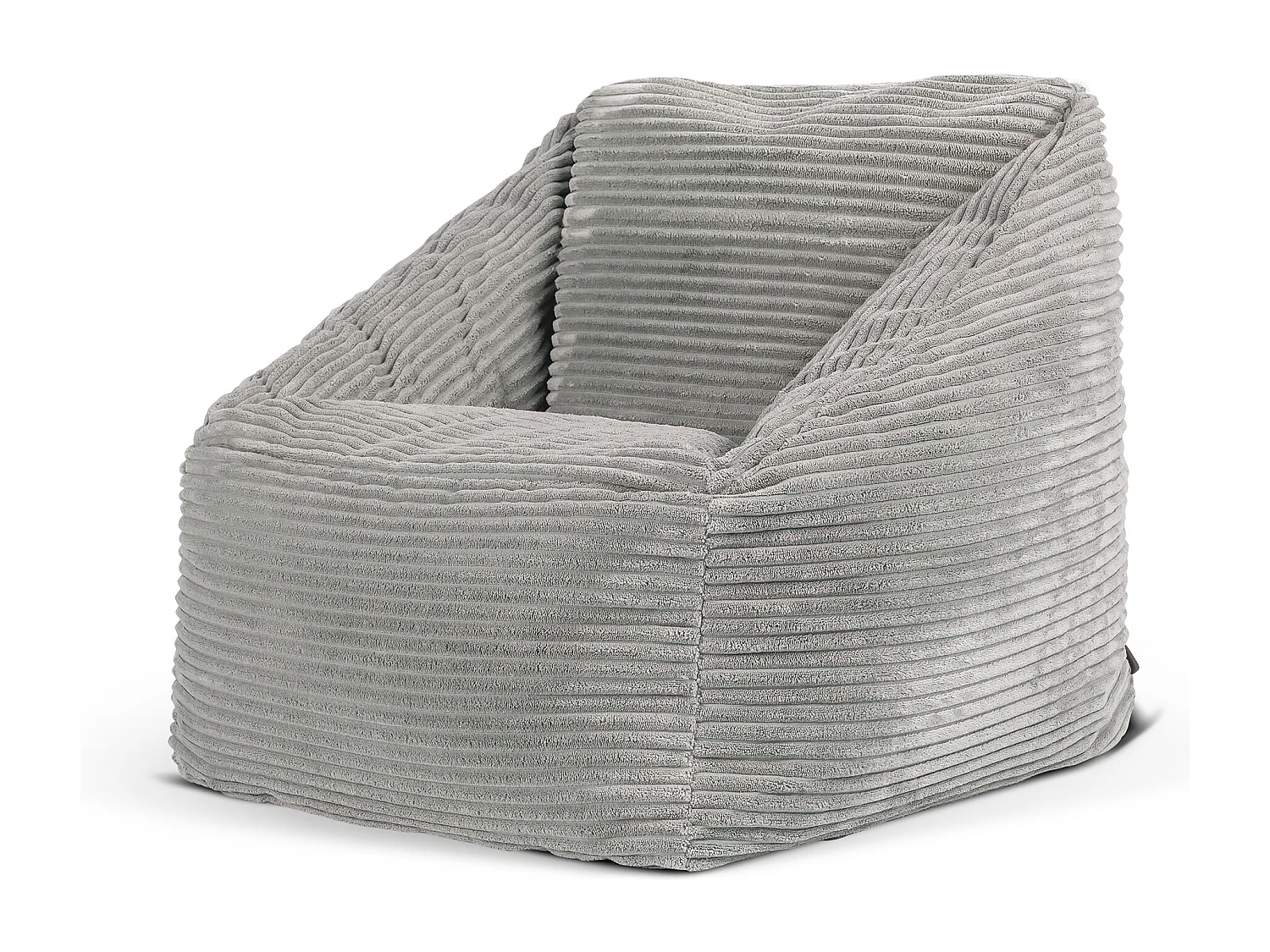 Pouf fauteuil enfant velours côtelé gris clair - MORGAN