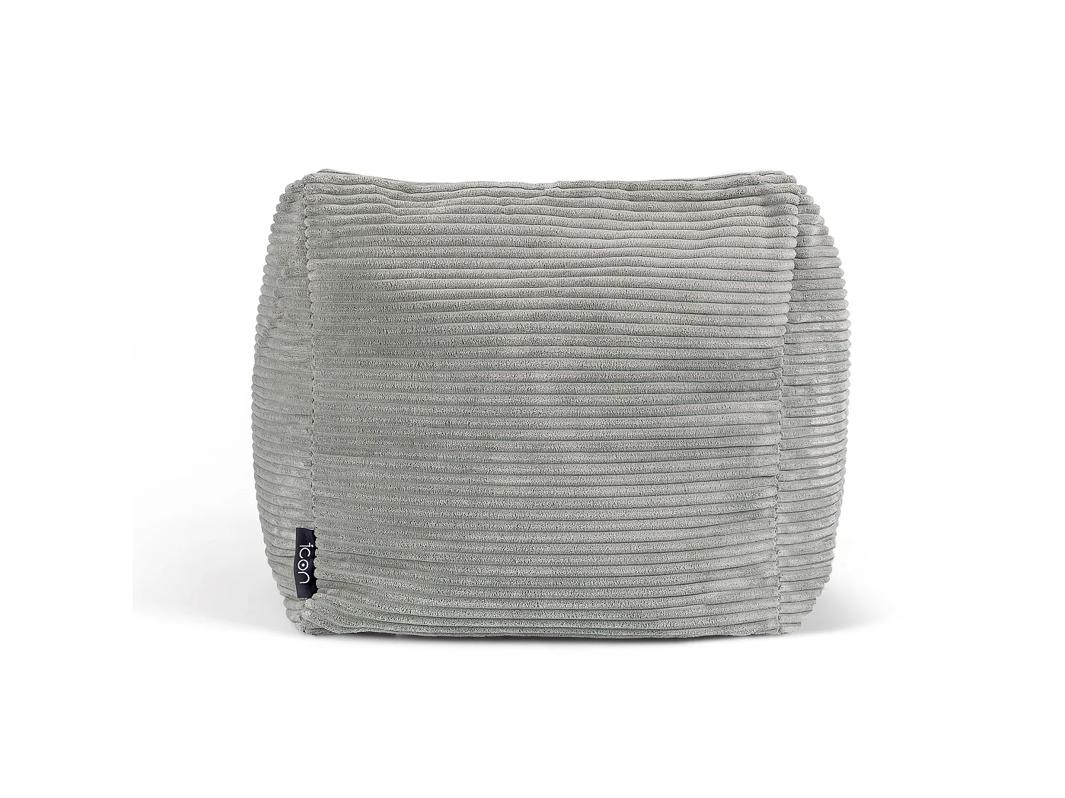 Pouf fauteuil enfant velours côtelé gris clair - MORGAN