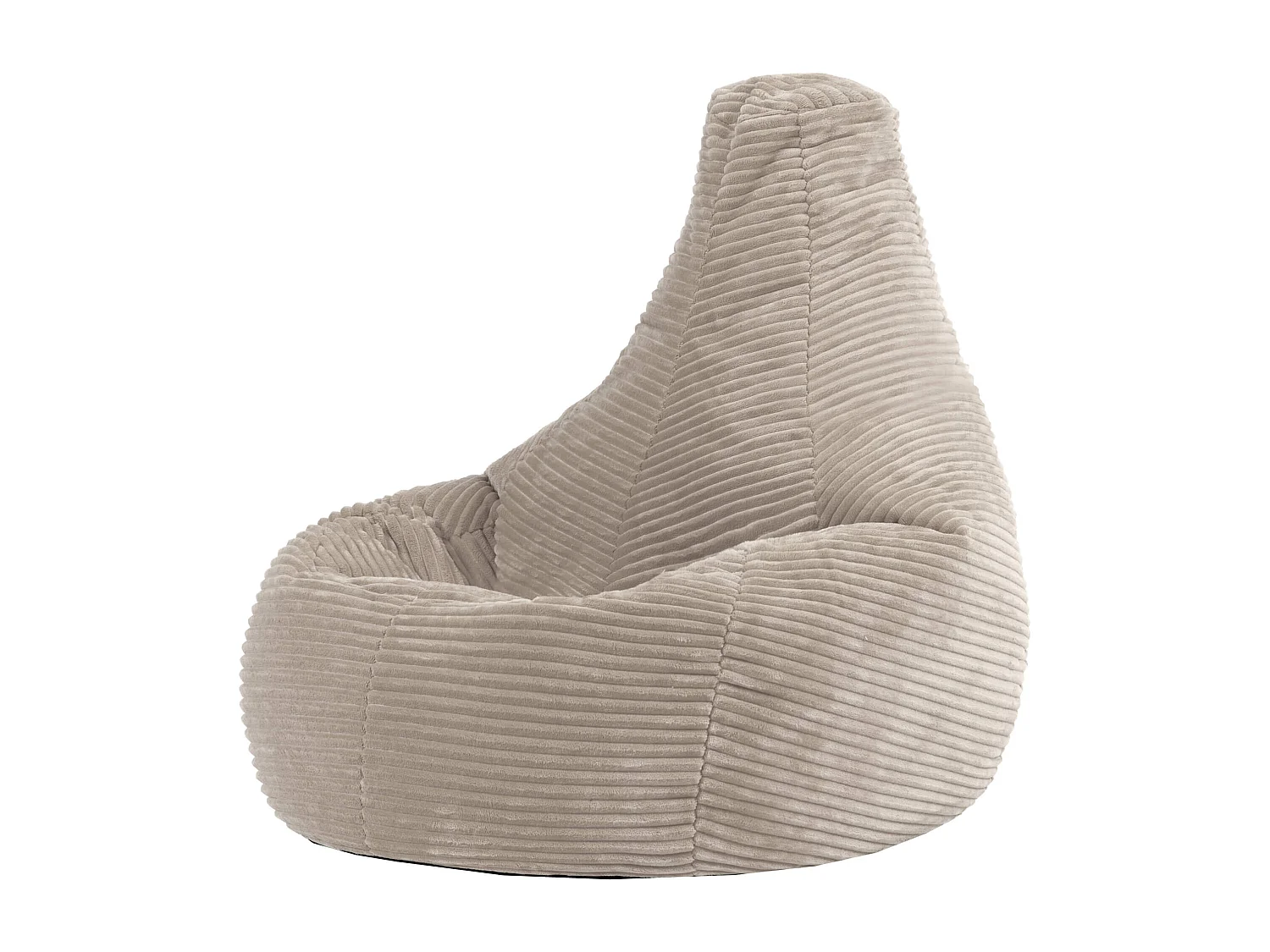 Pouf inclinable enfant velours côtelé beige galet - DALTON