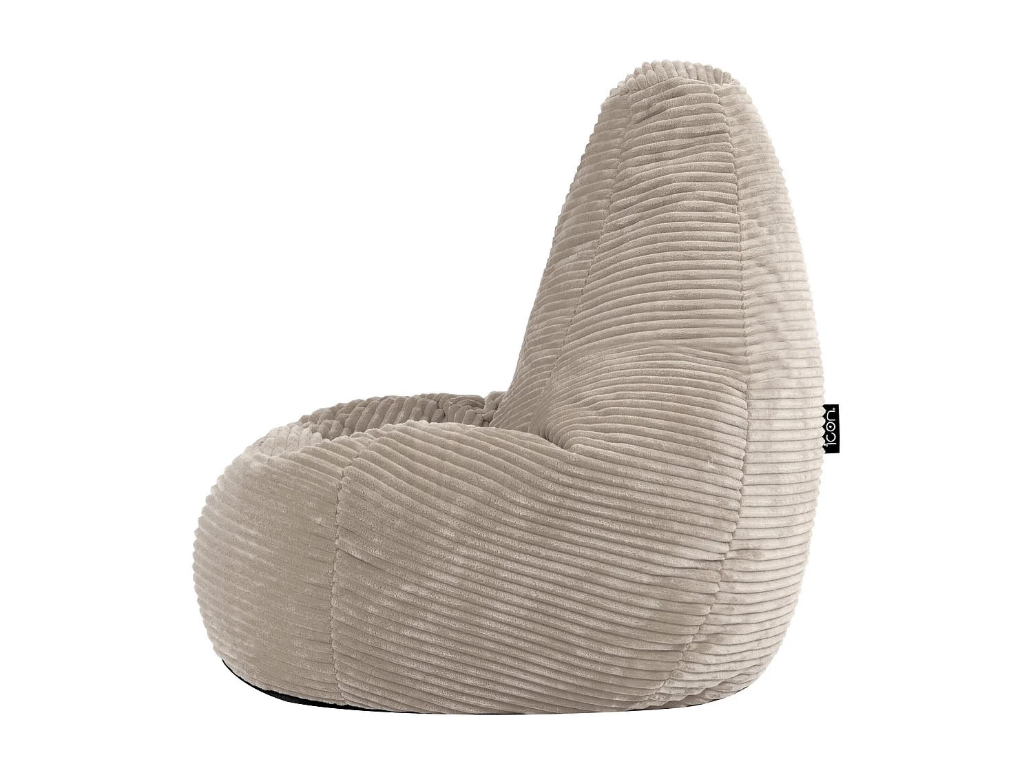 Pouf inclinable enfant velours côtelé beige galet - DALTON