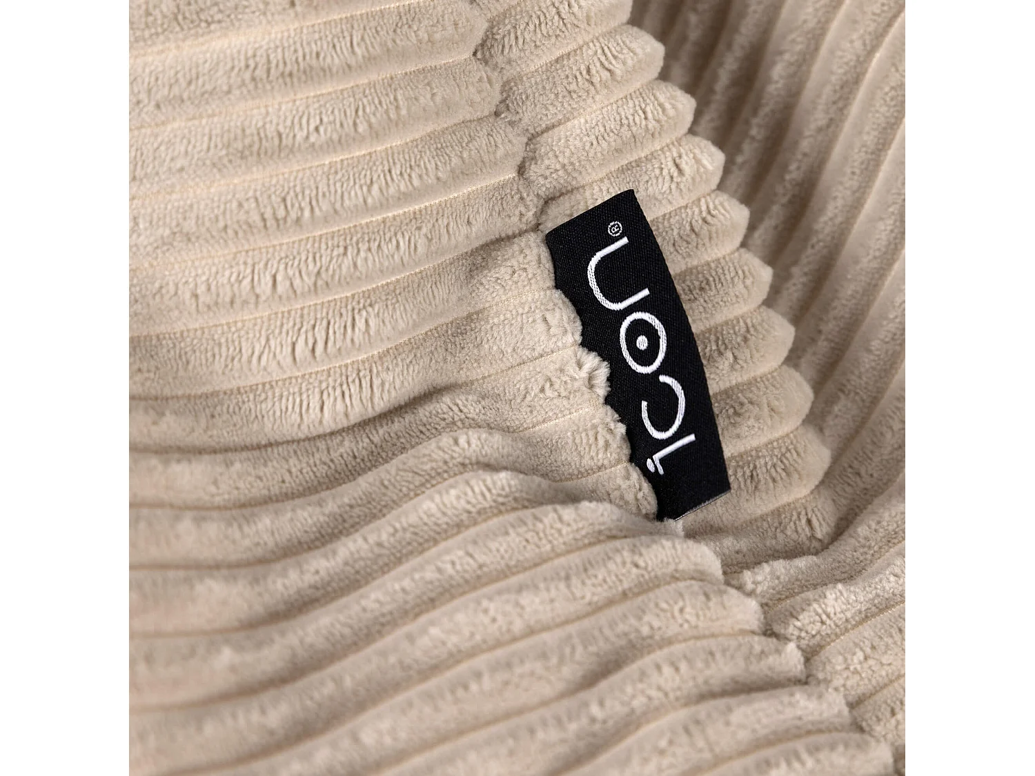 Pouf inclinable enfant velours côtelé beige galet - DALTON