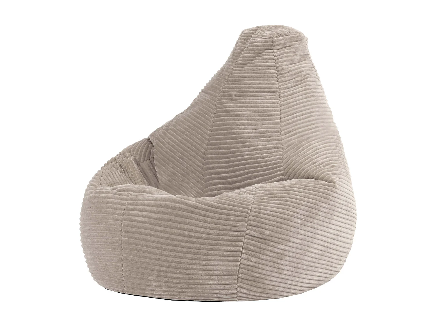Pouf inclinable enfant velours côtelé beige galet - DALTON
