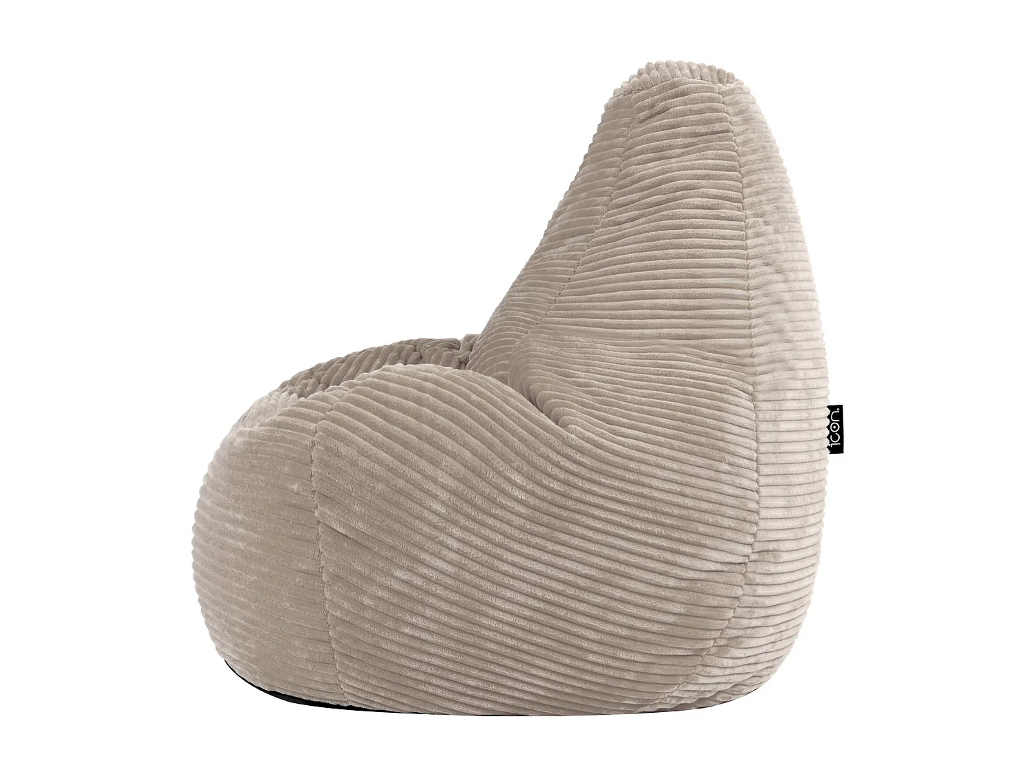 Pouf inclinable enfant velours côtelé beige galet - DALTON