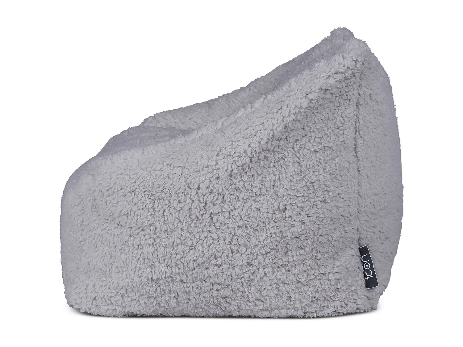 Pouf fauteuil enfant en polaire sherpa gris clair