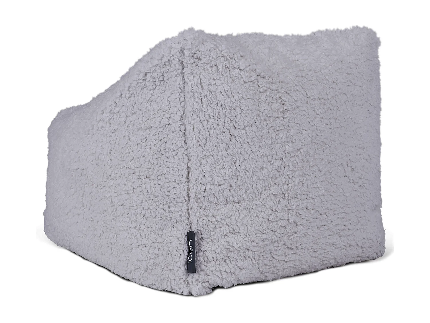 Pouf fauteuil enfant en polaire sherpa gris clair