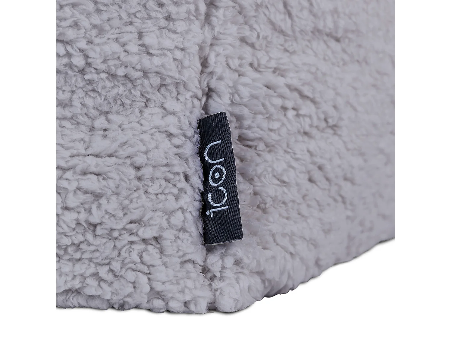 Pouf fauteuil enfant en polaire sherpa gris clair