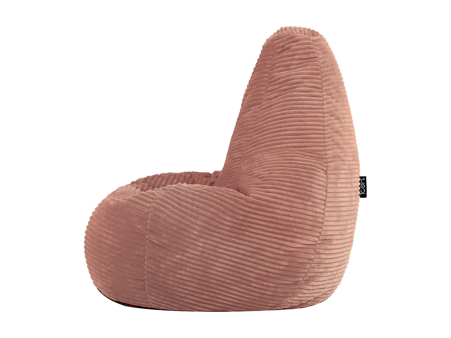 Pouf inclinable enfant velours côtelé rose aube - DALTON