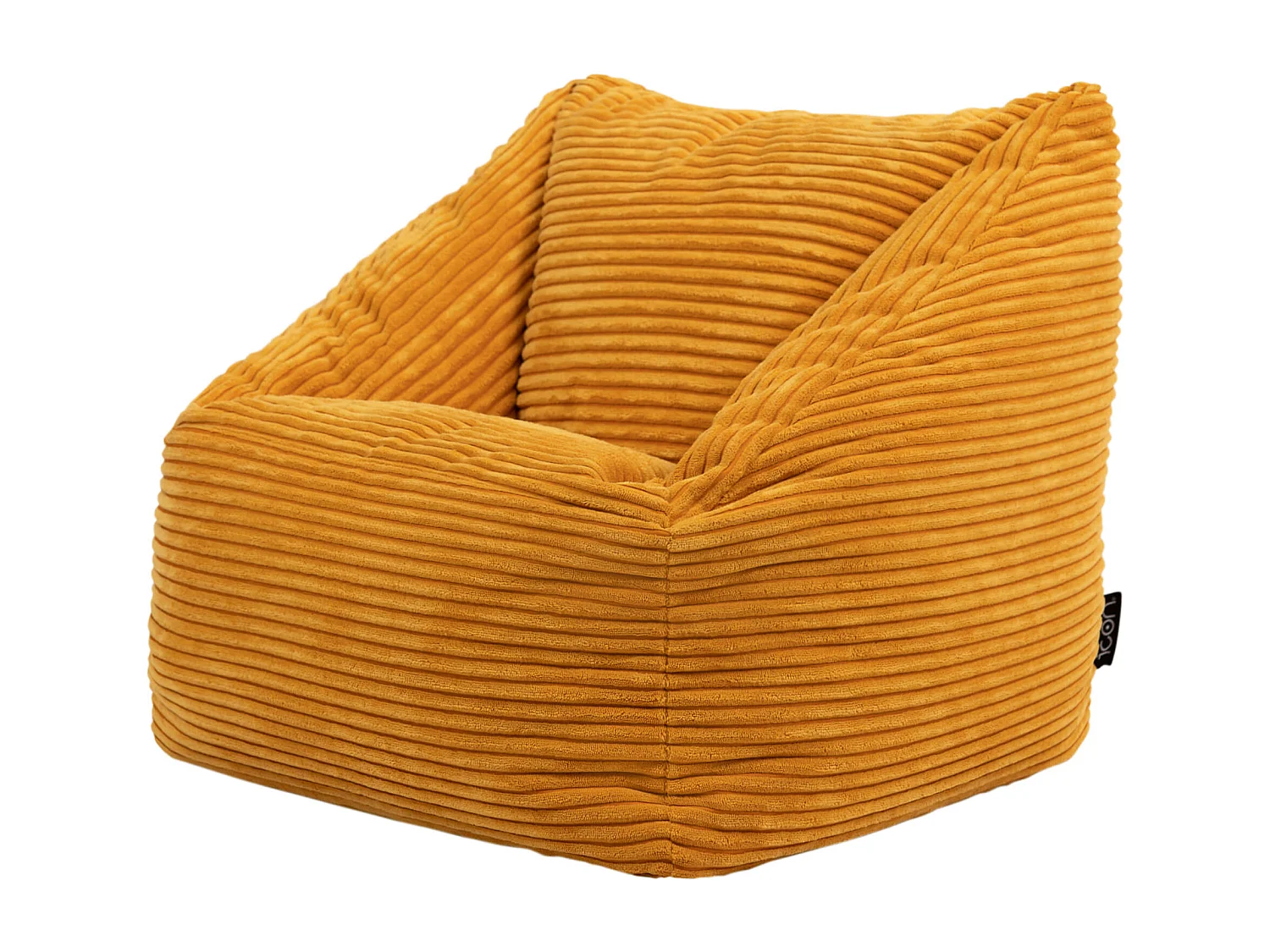 Pouf fauteuil enfant velours côtelé jaune ocre - MORGAN