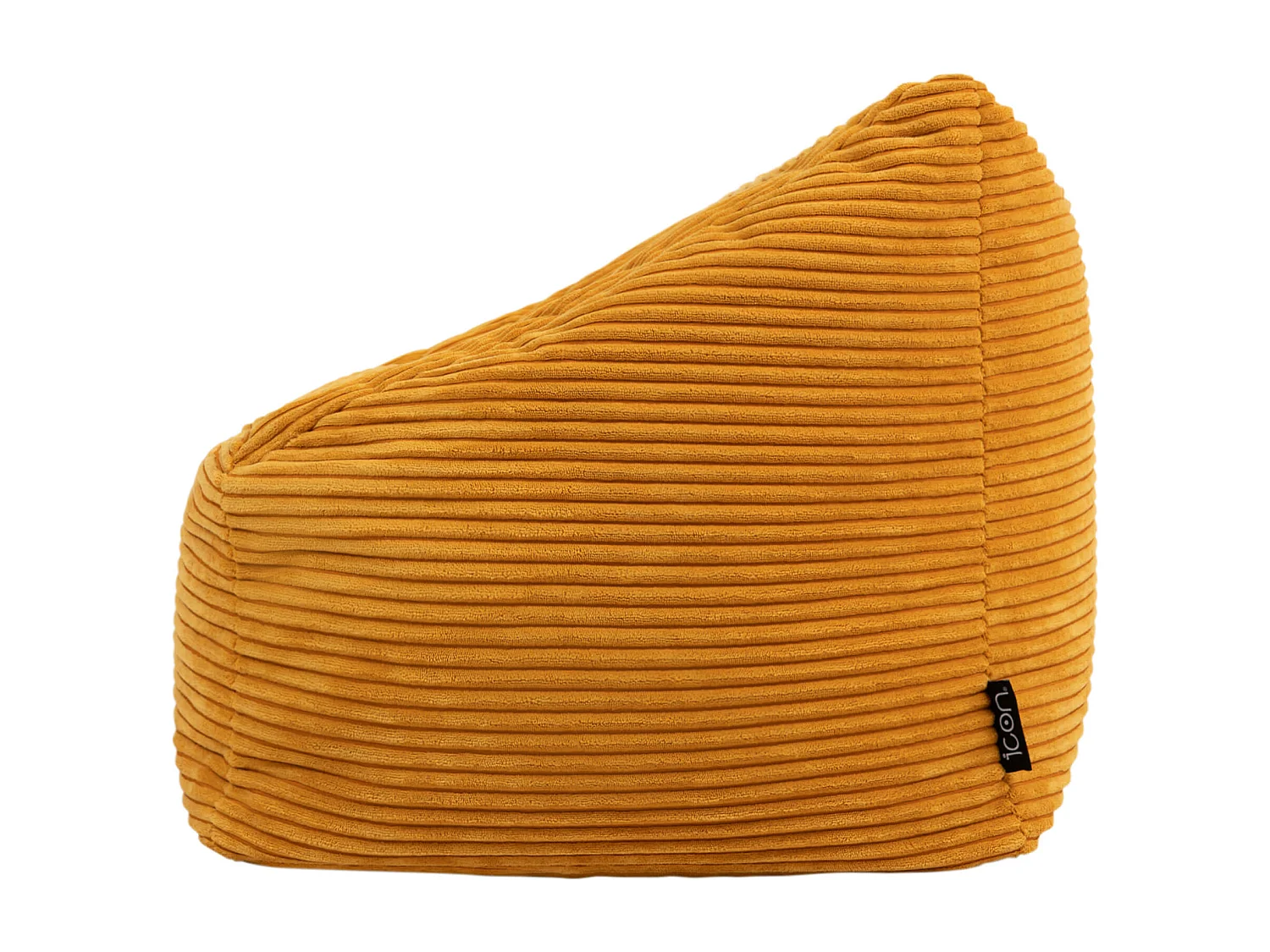 Pouf fauteuil enfant velours côtelé jaune ocre - MORGAN