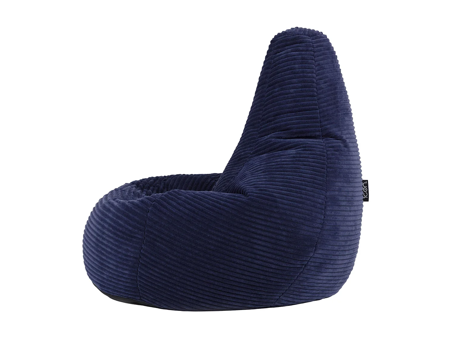Pouf inclinable enfant velours côtelé bleu marine - DALTON