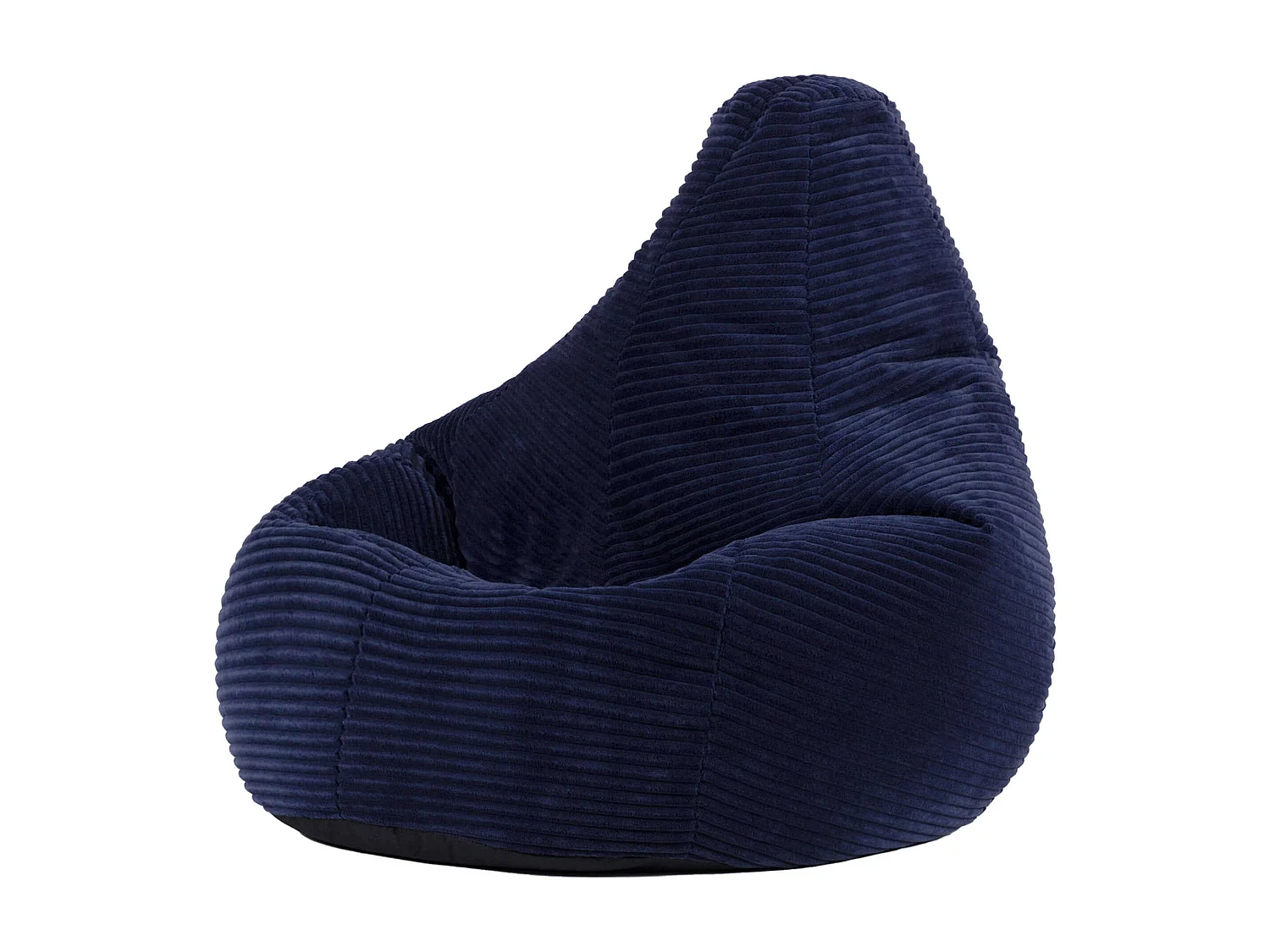 Pouf inclinable enfant velours côtelé bleu marine - DALTON