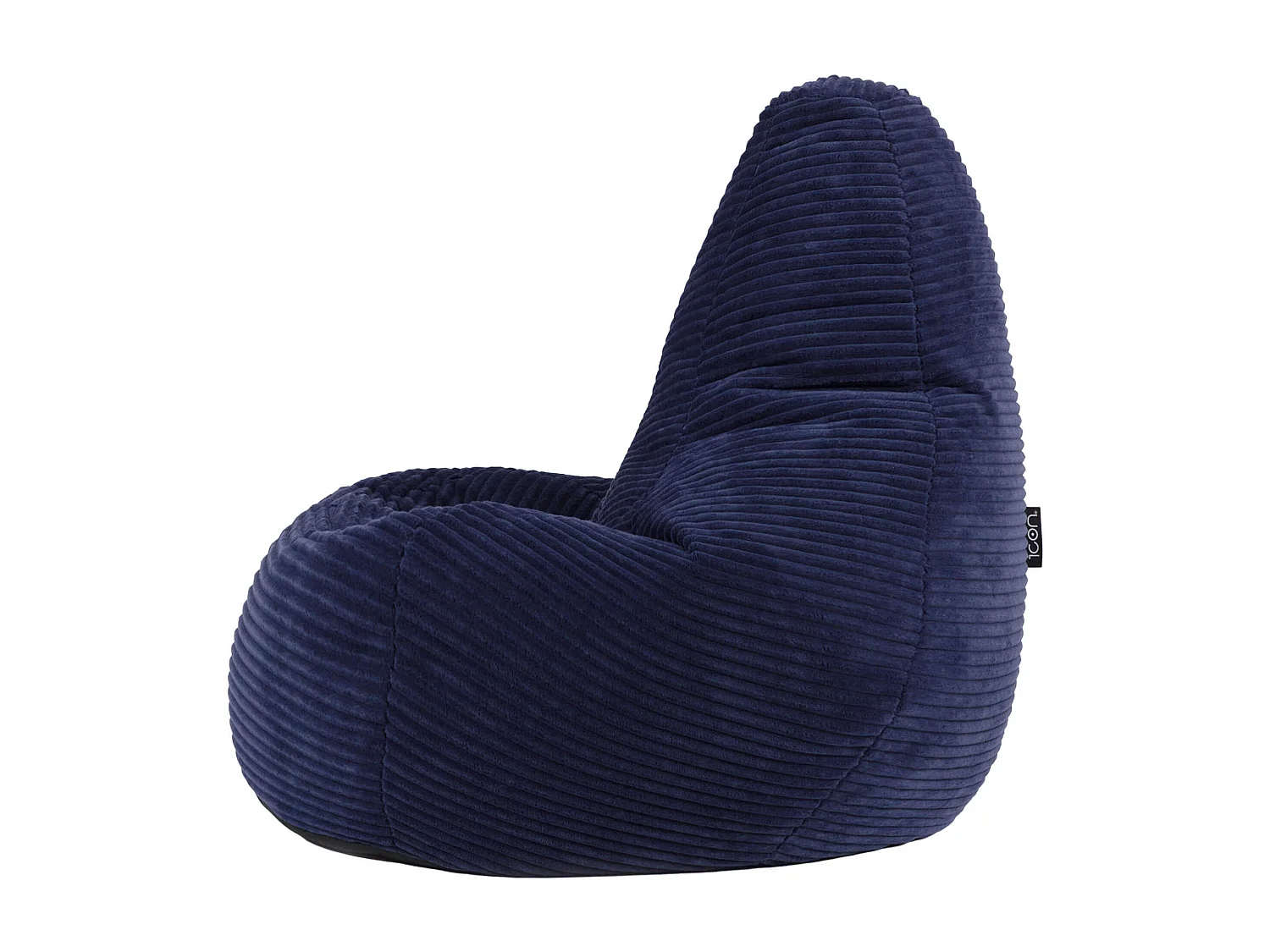 Pouf inclinable enfant velours côtelé bleu marine - DALTON
