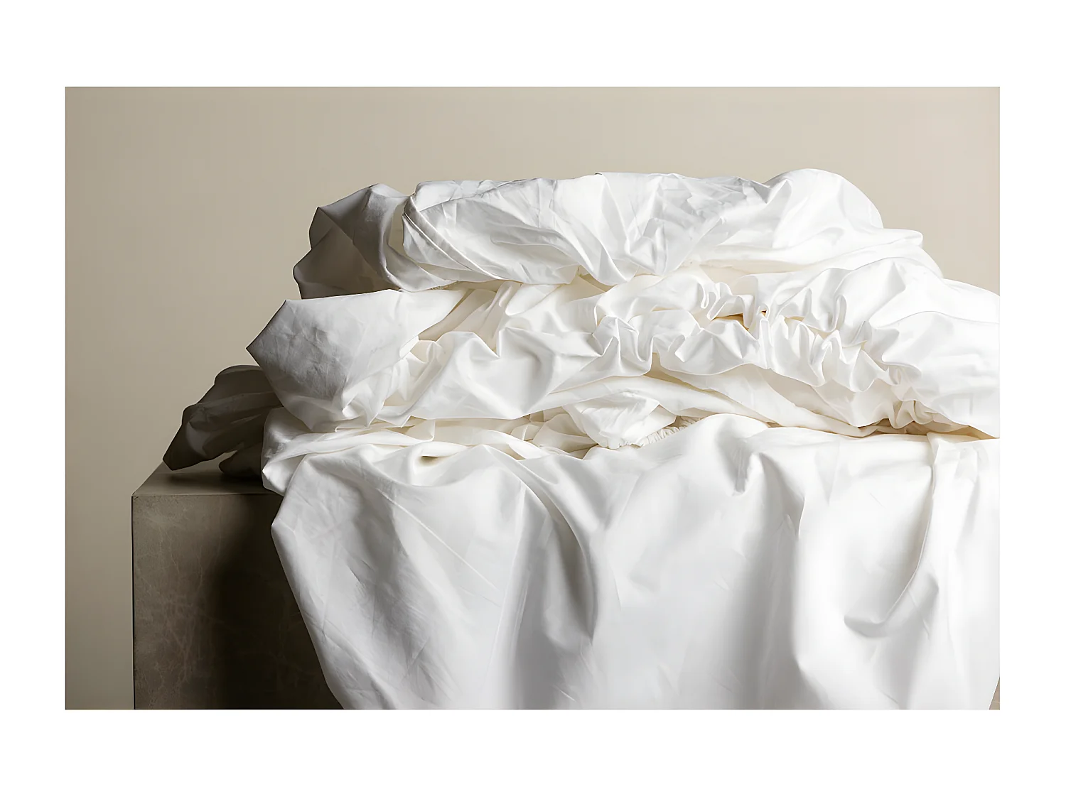 Sigrid drap de lit 200x180cm blanc.