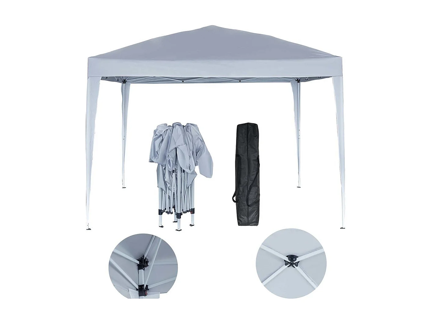 Tonnelle de jardin pliante "Svetlana 4" - 12 m² - 3 x 4 m - Blanc