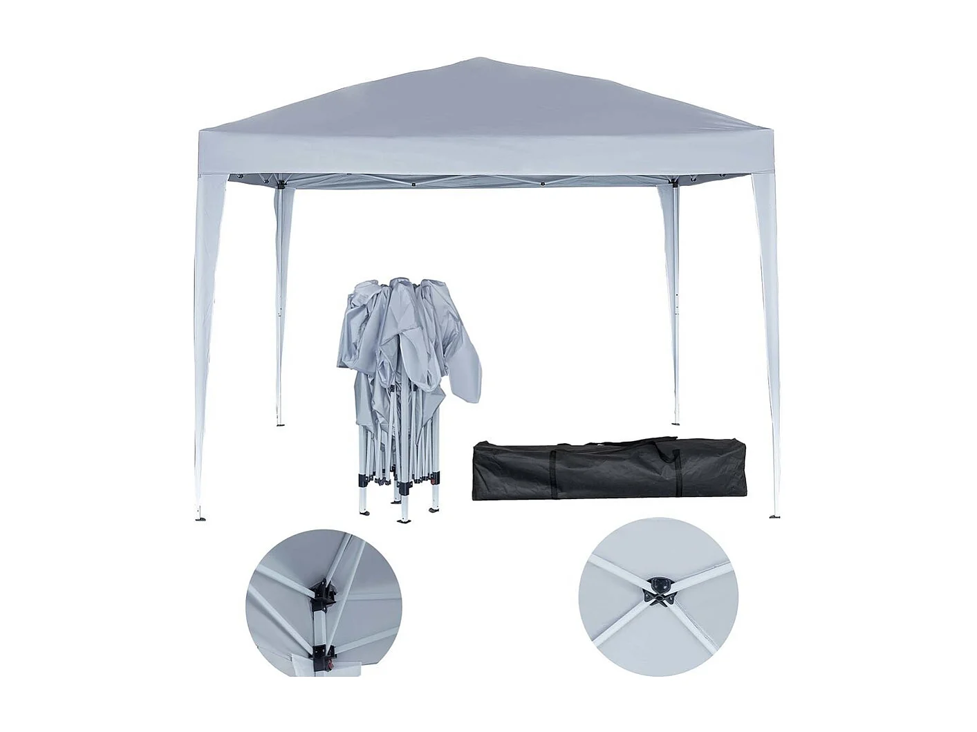 Tonnelle de jardin pliante "Svetlana 4" - 12 m² - 3 x 4 m - Blanc