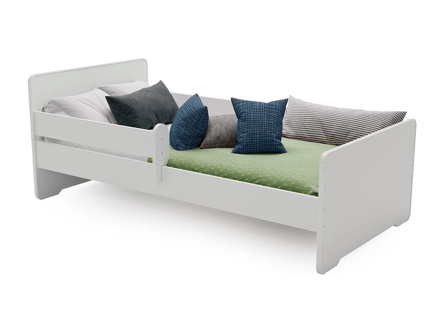 Lit enfant mixte garçons et filles Aksil avec sommier et matelas - 160 cm x 80 cm