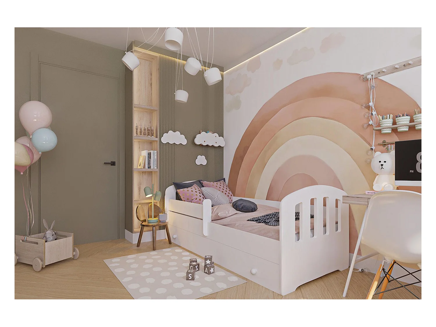 Lit enfant mixte garçons et filles Liam avec tiroir 160×80