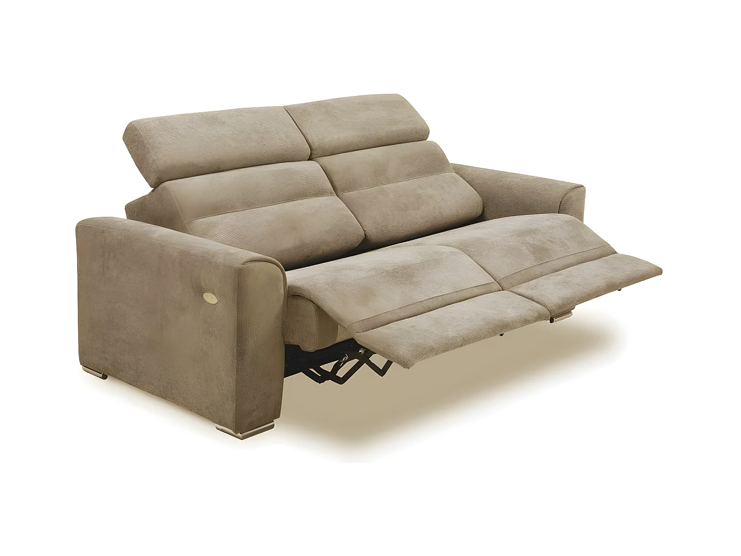 Canapé 3 places 2 relax électrique CONFORT LOFT avec système zéro wall cuir vachette regent taupe clair