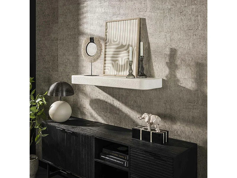 Etagère murale blanche en marbre composite 100 cm TAJ