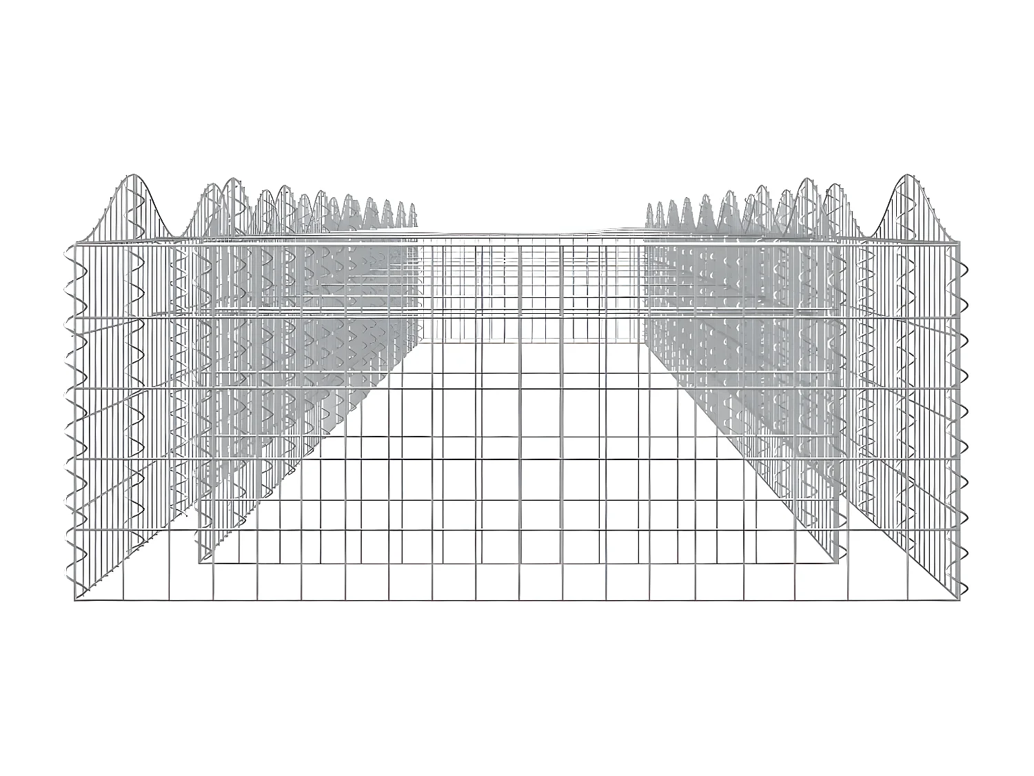 Schanskorf gewelfd verhoogd 800x100x50 cm gegalvaniseerd ijzer