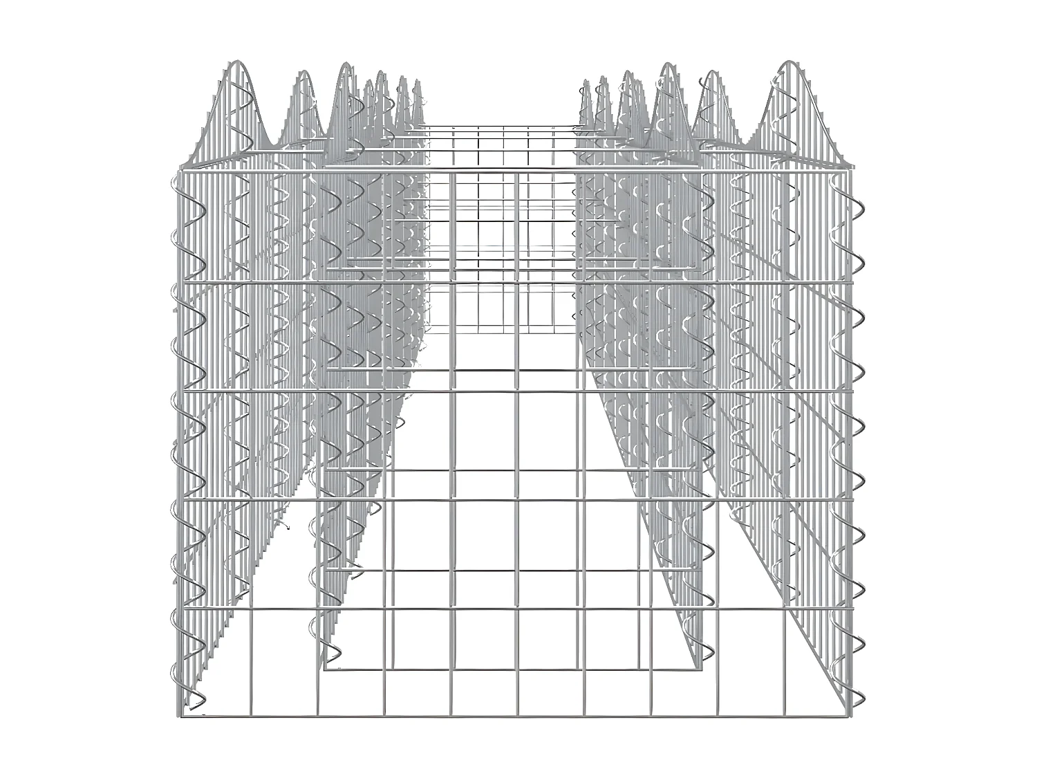 Lit surélevé à gabions arqué 400x50x50 cm Fer galvanisé