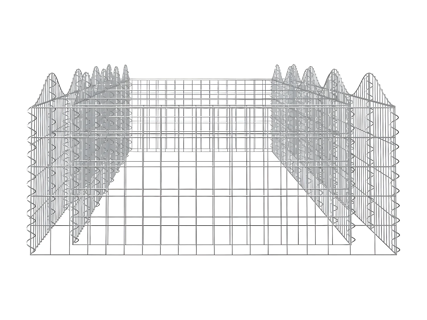 Canteiro elevado gabião arqueado 400x100x50cm ferro galvanizado