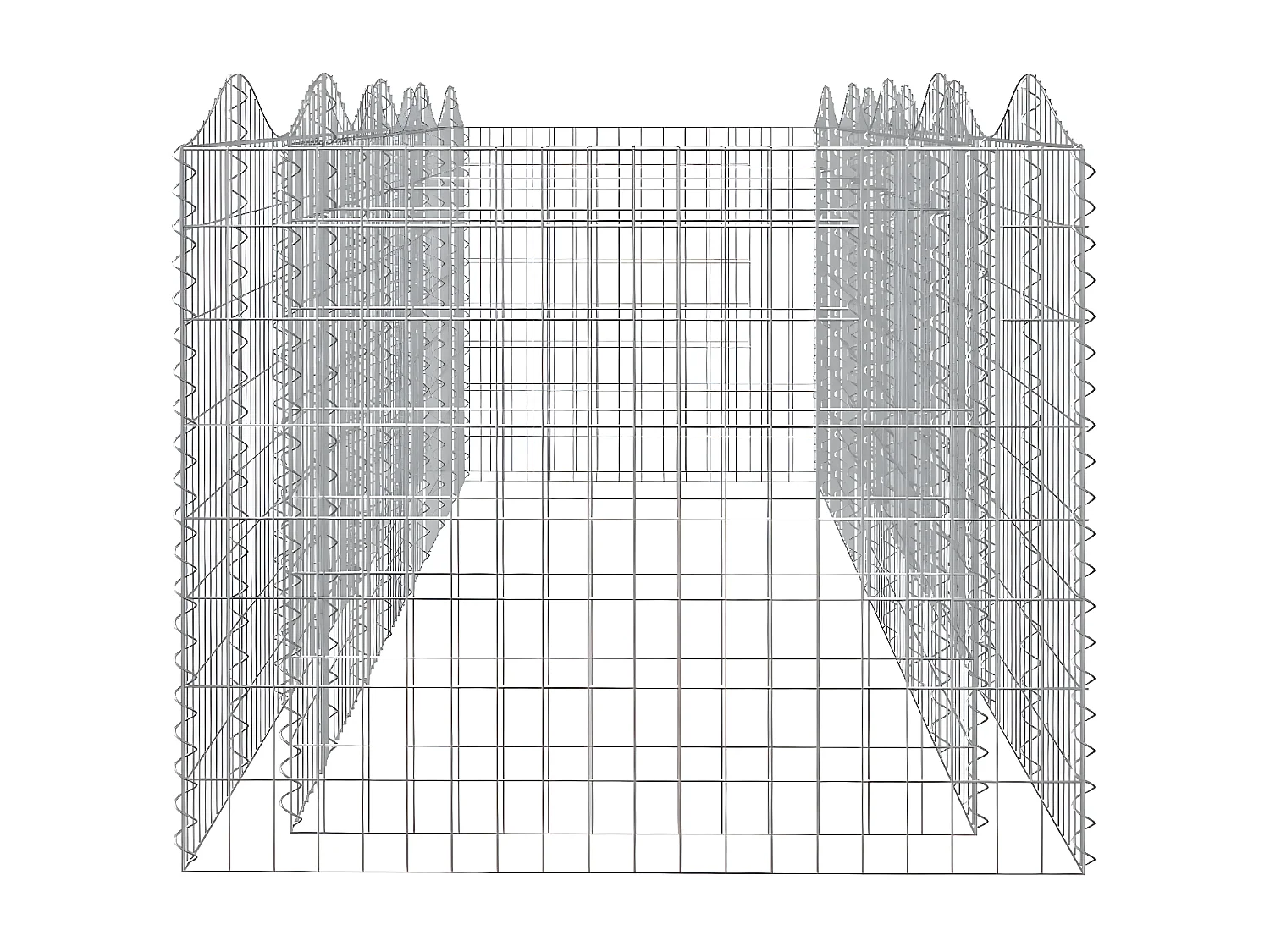 Canteiro elevado gabião arqueado 400x100x100 ferro galvanizado