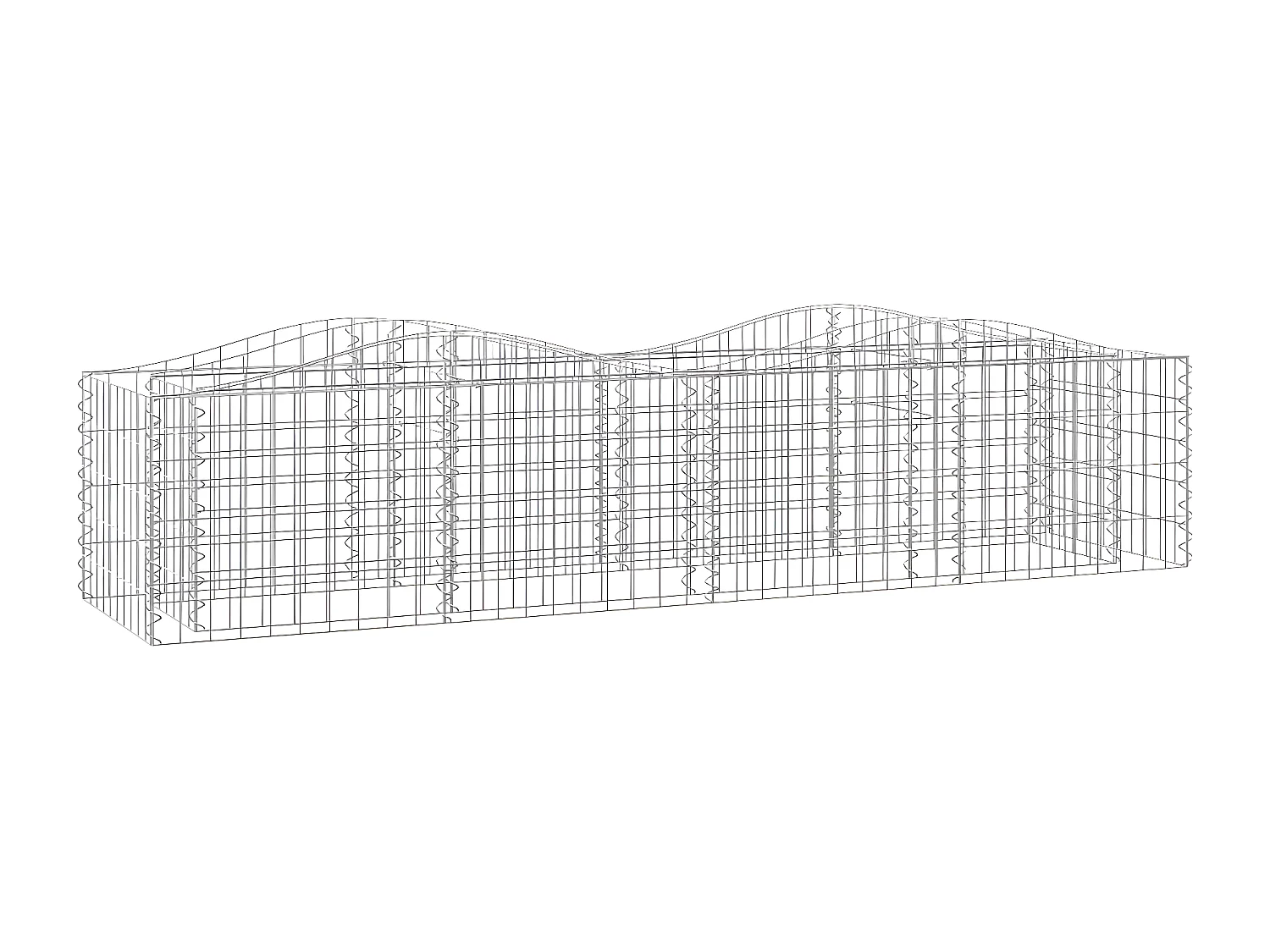 Arriate de gaviones forma arco hierro galvanizado 200x50x50 cm