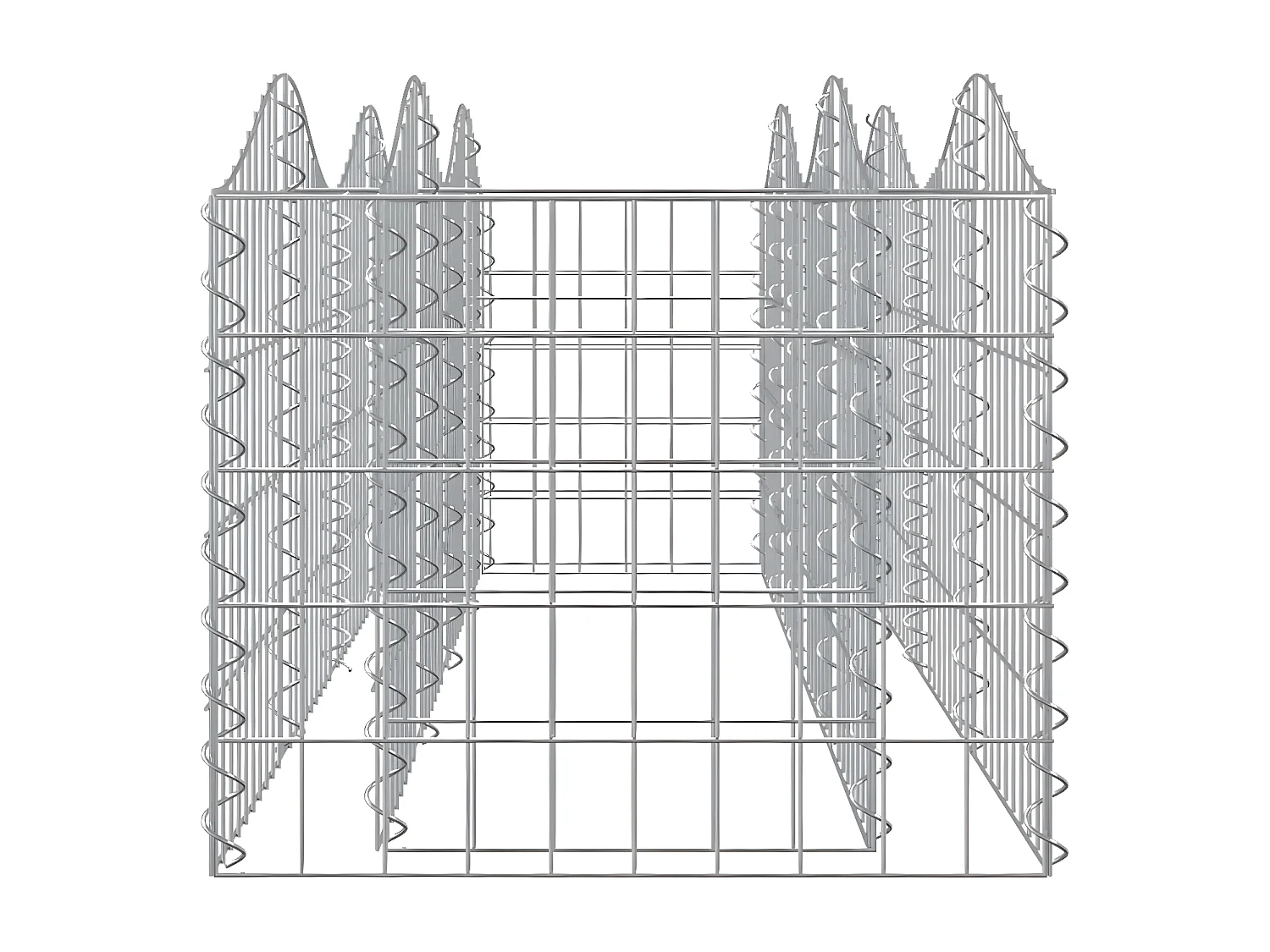Arriate de gaviones forma arco hierro galvanizado 200x50x50 cm