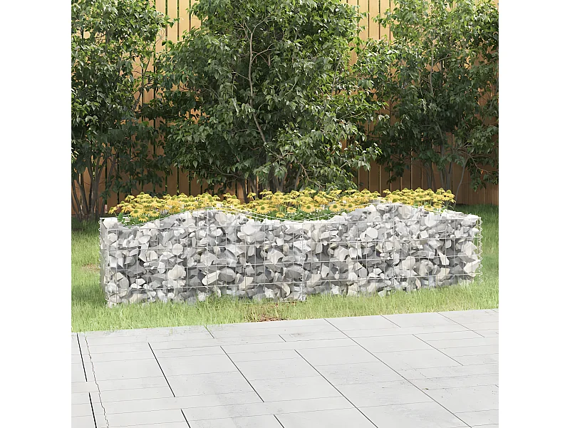 Canteiro elevado gabião arqueado 200x50x50 cm ferro galvanizado