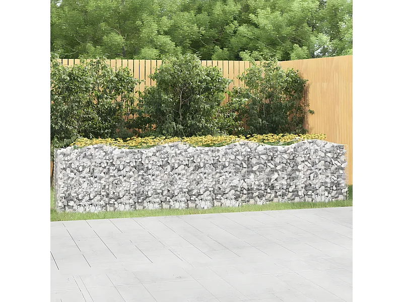 Canteiro elevado gabião arqueado 400x50x100cm ferro galvanizado