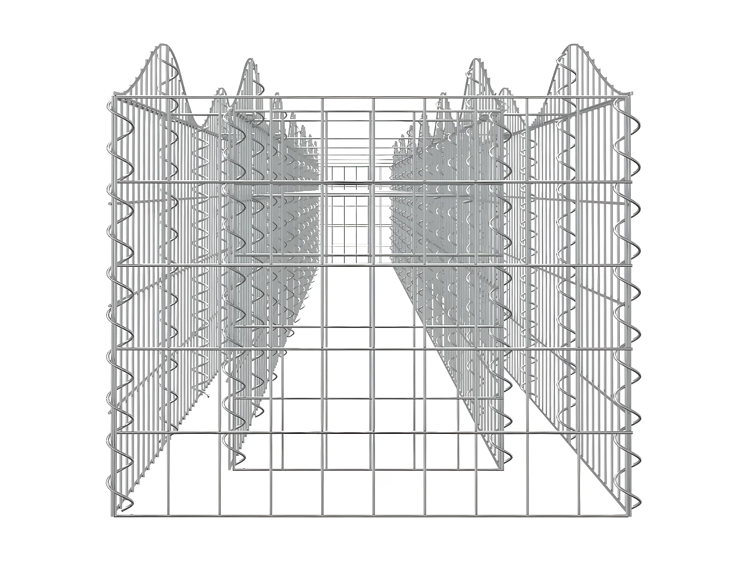 Schanskorf gewelfd verhoogd 600x50x50 cm gegalvaniseerd ijzer