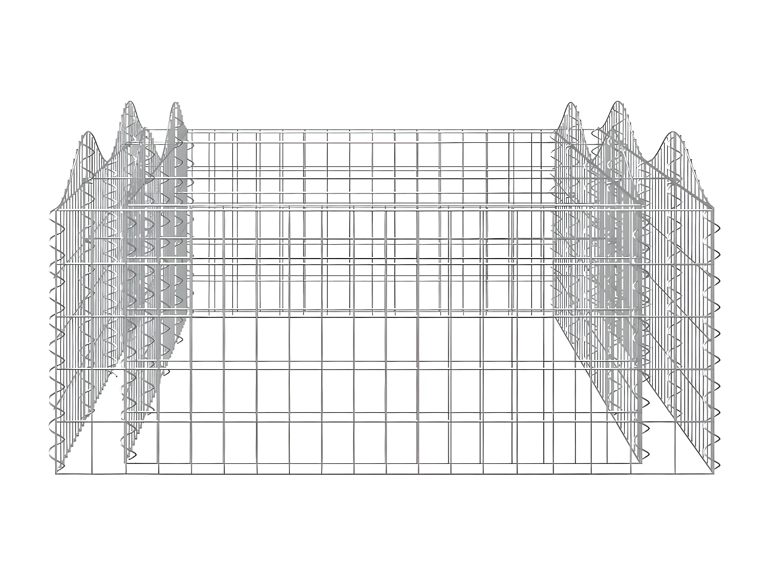 Canteiro elevado gabião arqueado 200x100x50cm ferro galvanizado