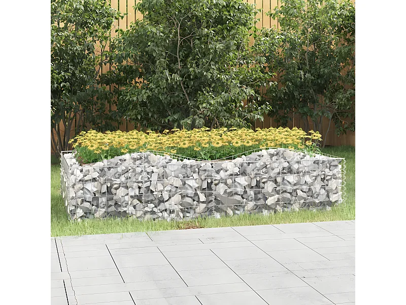 Canteiro elevado gabião arqueado 200x100x50cm ferro galvanizado