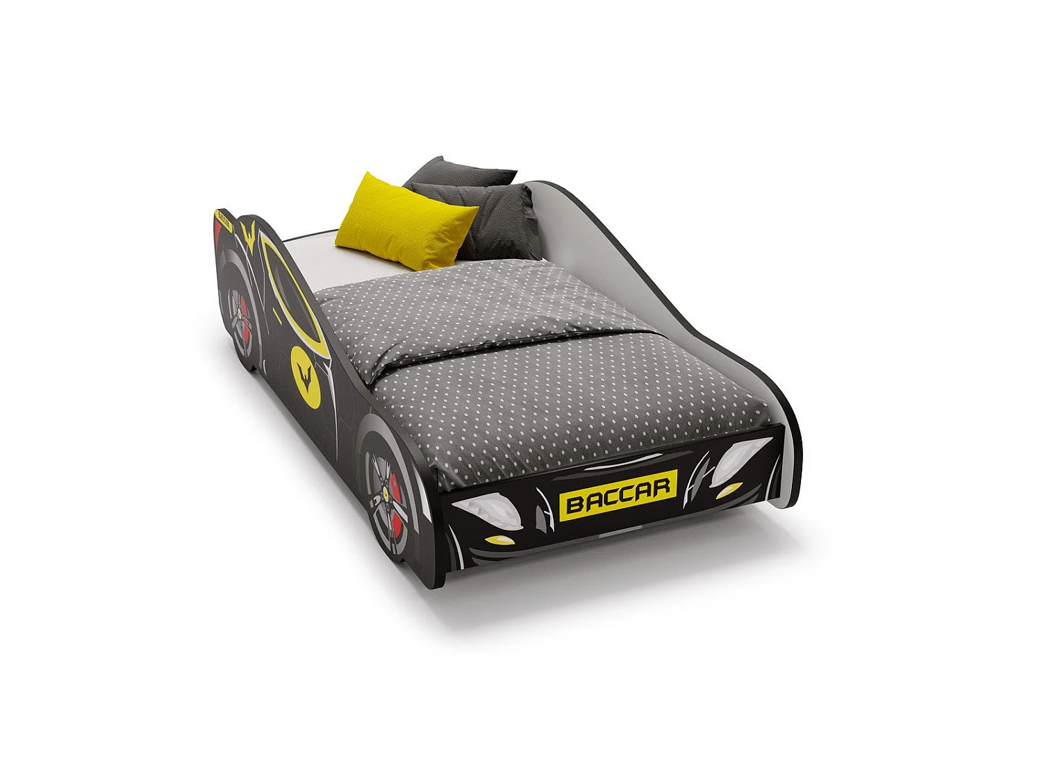 Lit enfant pour garçon Voiture Batman Noir – Design Batcar, Batmobile pour Petits Héros matelas et sommier inclus - 160 cm x 80 cm