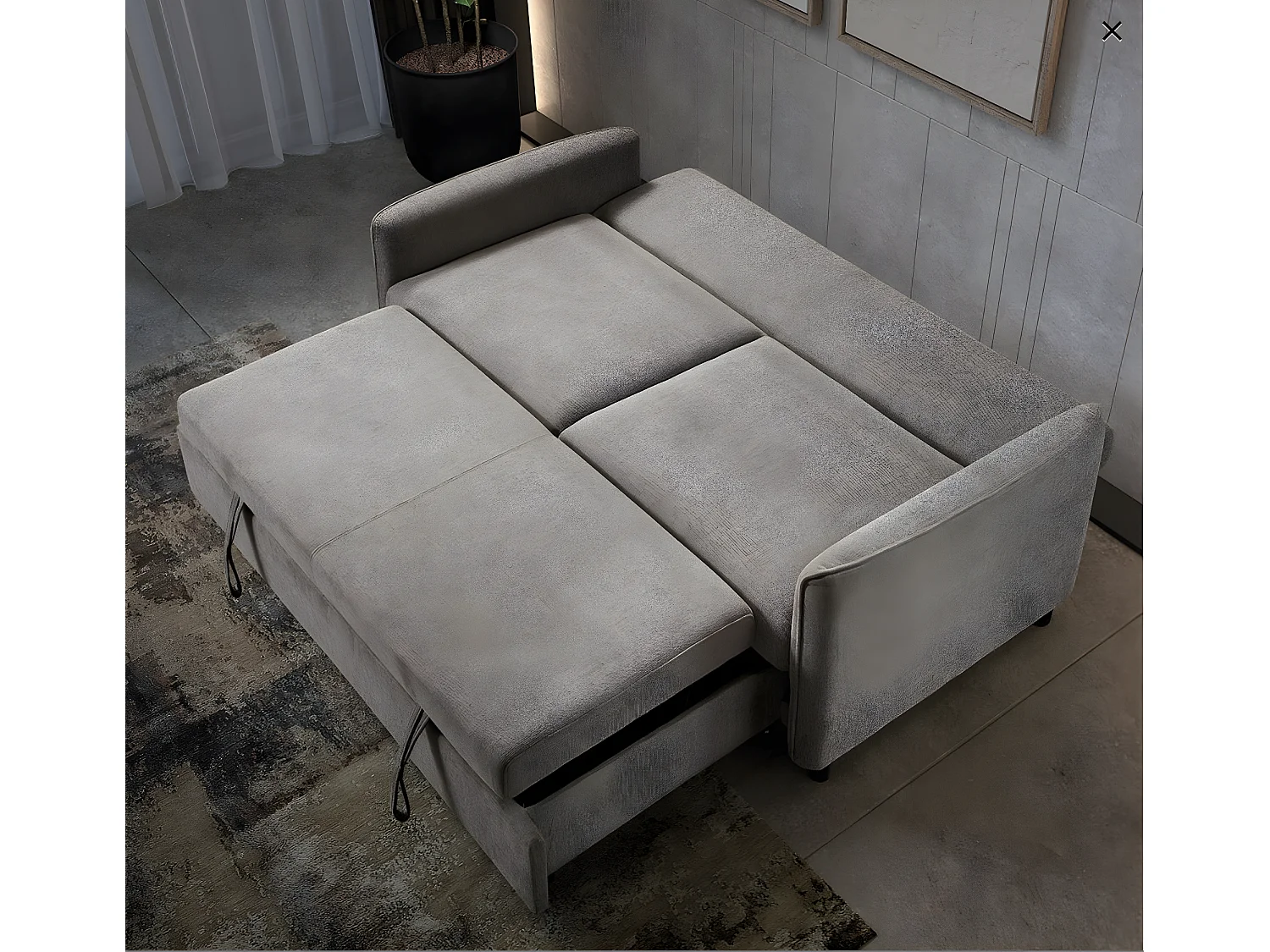 Canapé convertible en tissu 3 places Totonto-Couleur Gris foncé