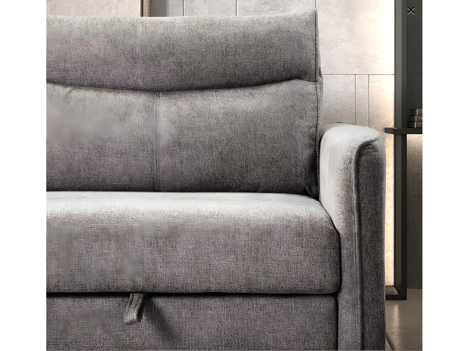 Canapé convertible en tissu 3 places Totonto-Couleur Gris foncé
