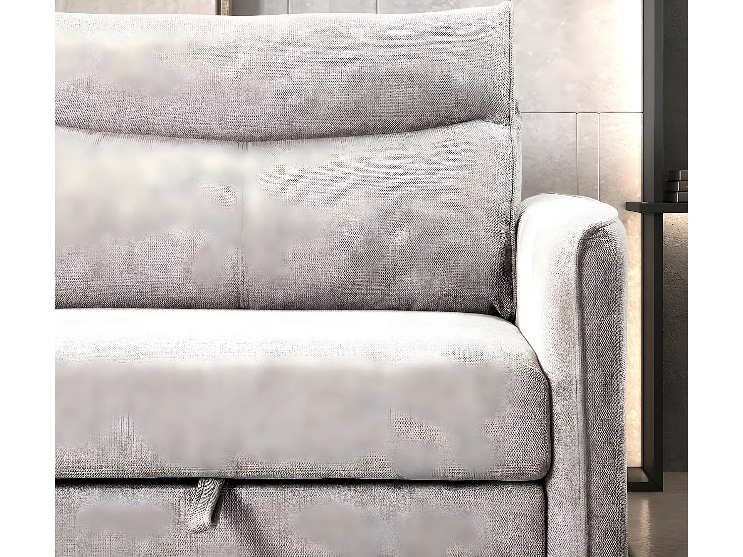 Canapé convertible en tissu 3 places Totonto-Couleur Gris clair