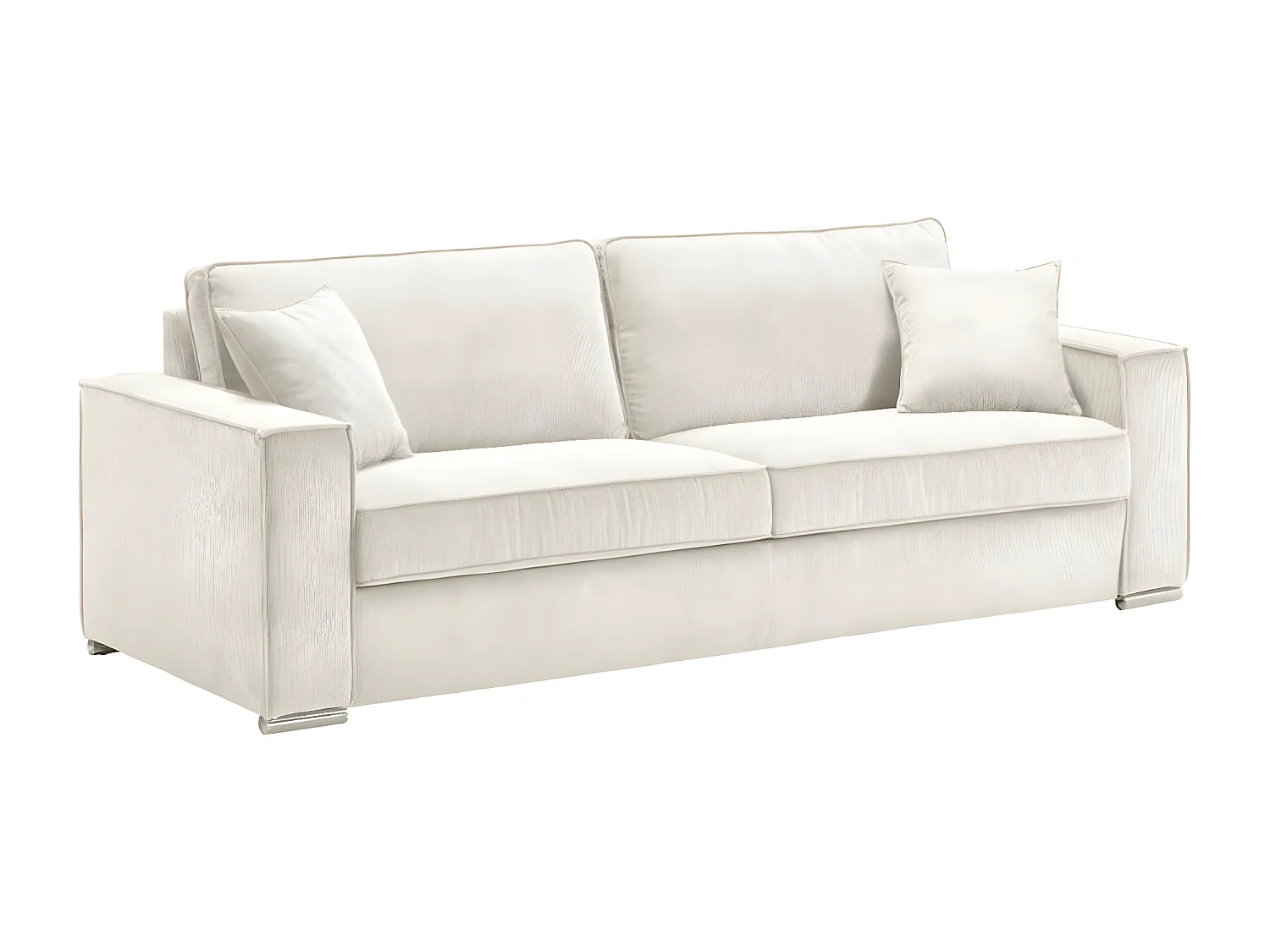 Vaste corduroy bank met 2 Kleman kussens-Kleur Donkergrijs-Aantal plaatsen) 2 zitplaatsen