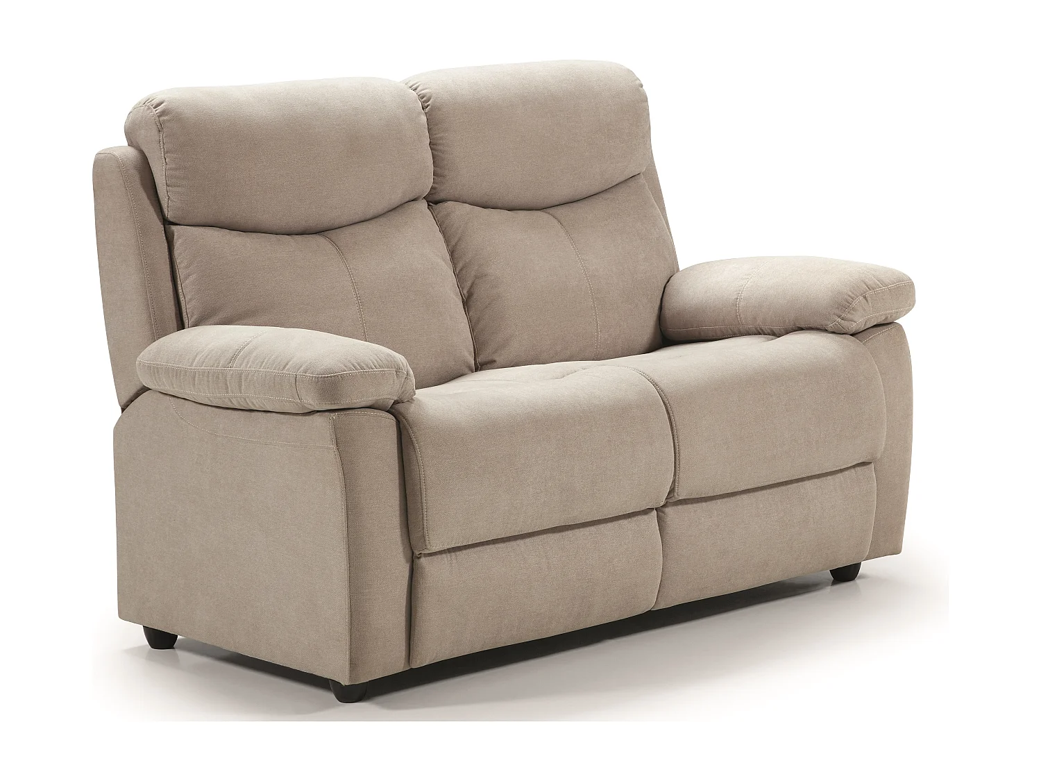 Sofá reclinable de tela Kosta-Beige claro-Sillón reclinable manual de 3 plazas