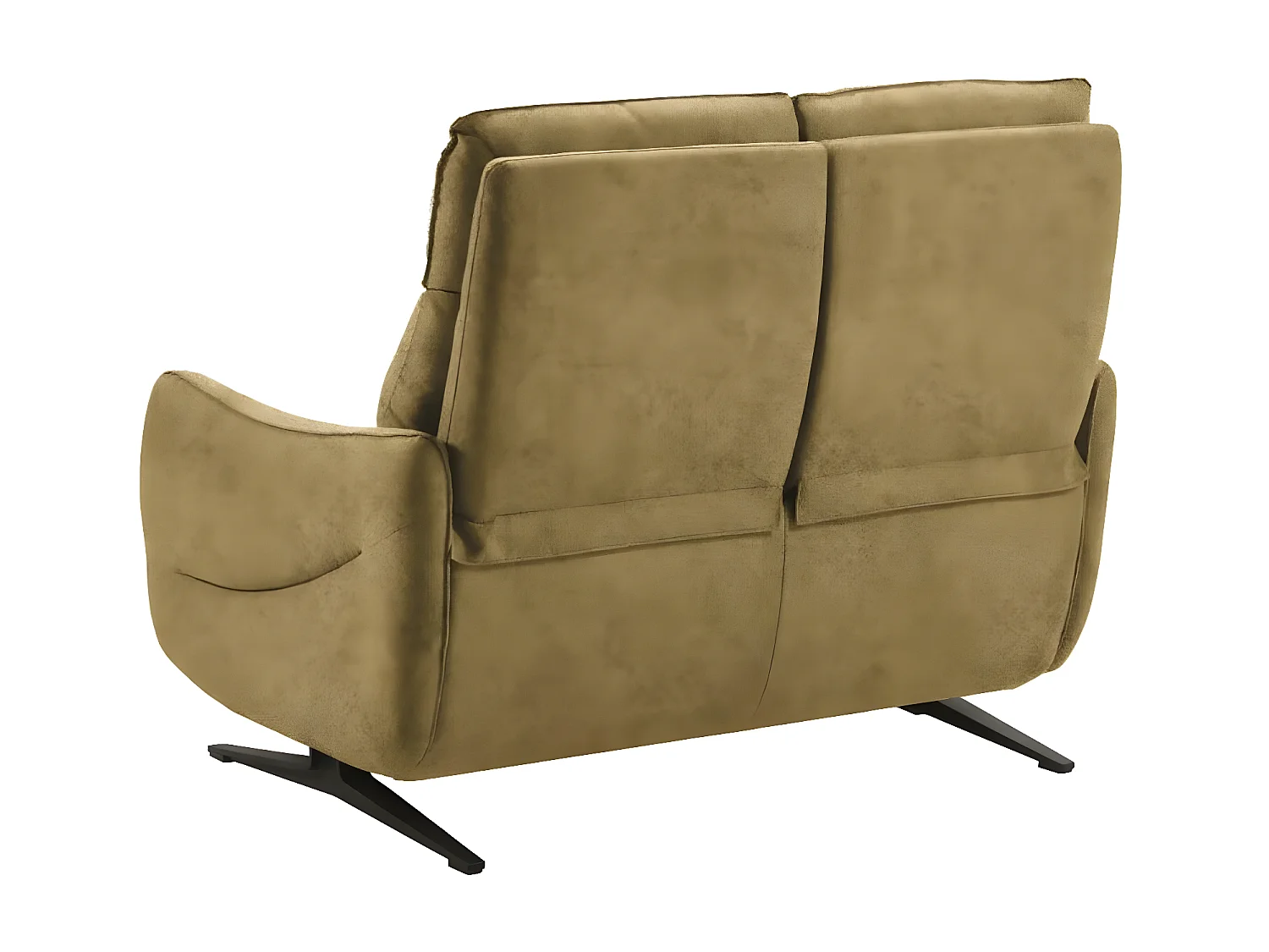 Canapé de relaxation en microfibre Kondonia-Couleur Jaune moutarde-Système Electrique-2 places