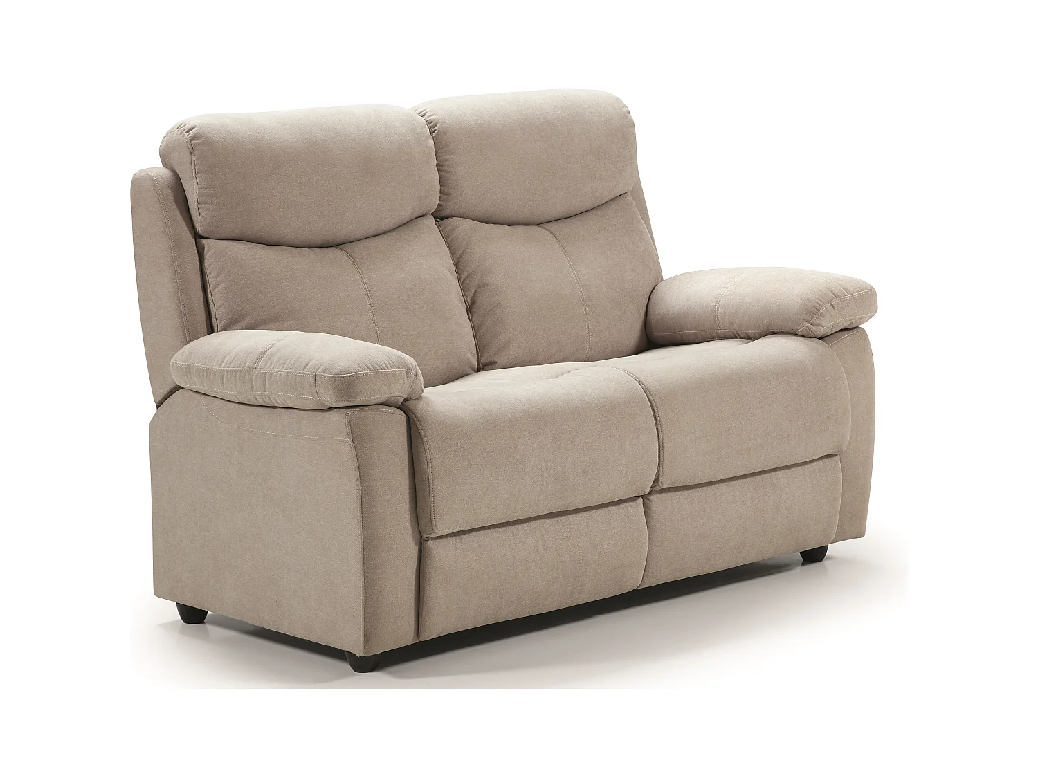 Canapé de relaxation en tissu Kosta-Couleur Beige clair-2 places fixe