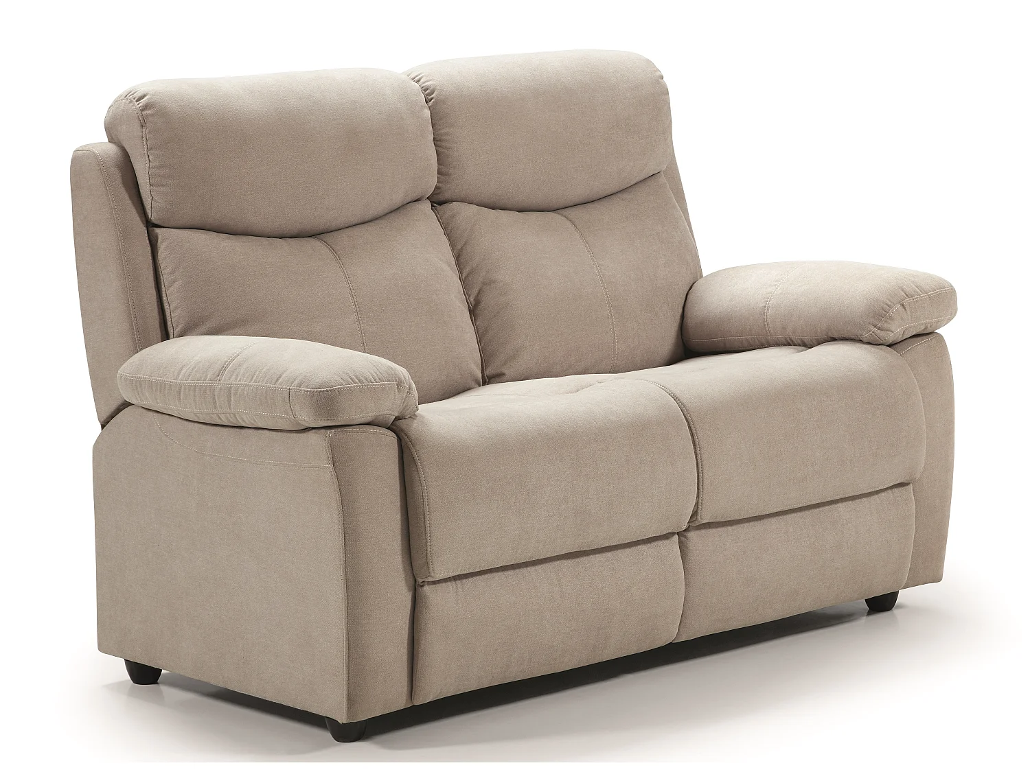 Canapé de relaxation en tissu Kosta-Beige clair-2 places fixe