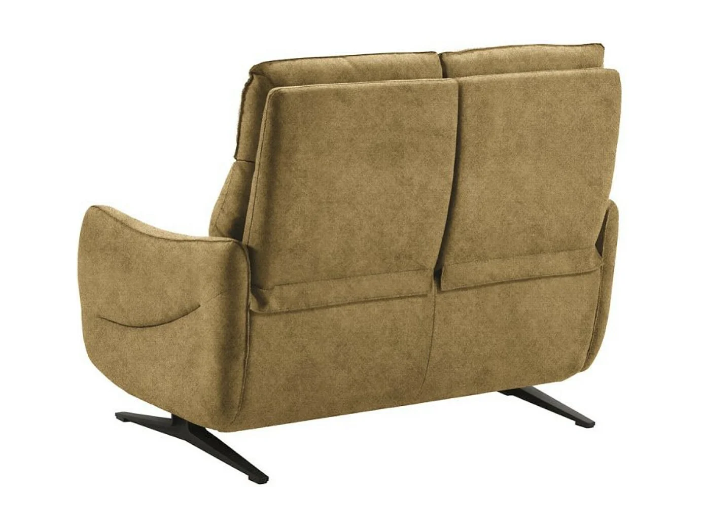 Canapé de relaxation en microfibre Kondonia-Couleur Jaune moutarde-Système Electrique-3 places