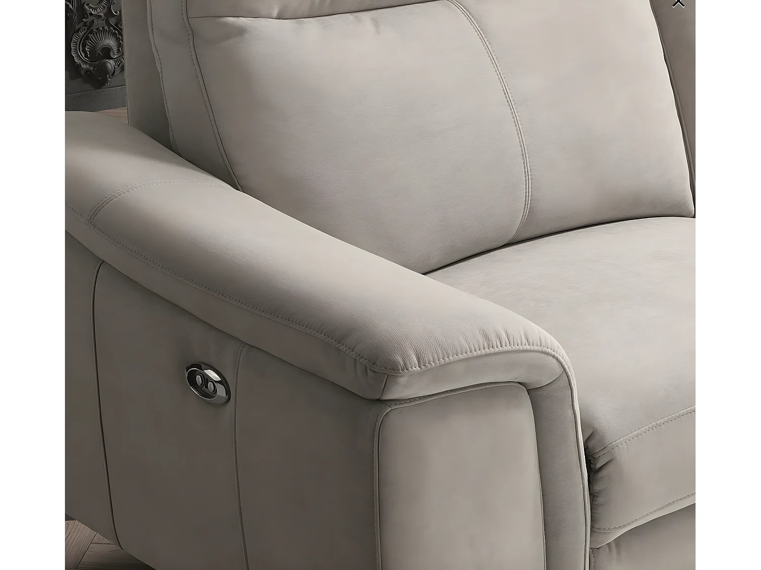 Canapé de relaxation électrique microfibre Kuiza-Couleur Beige clair-3 places relax électrique