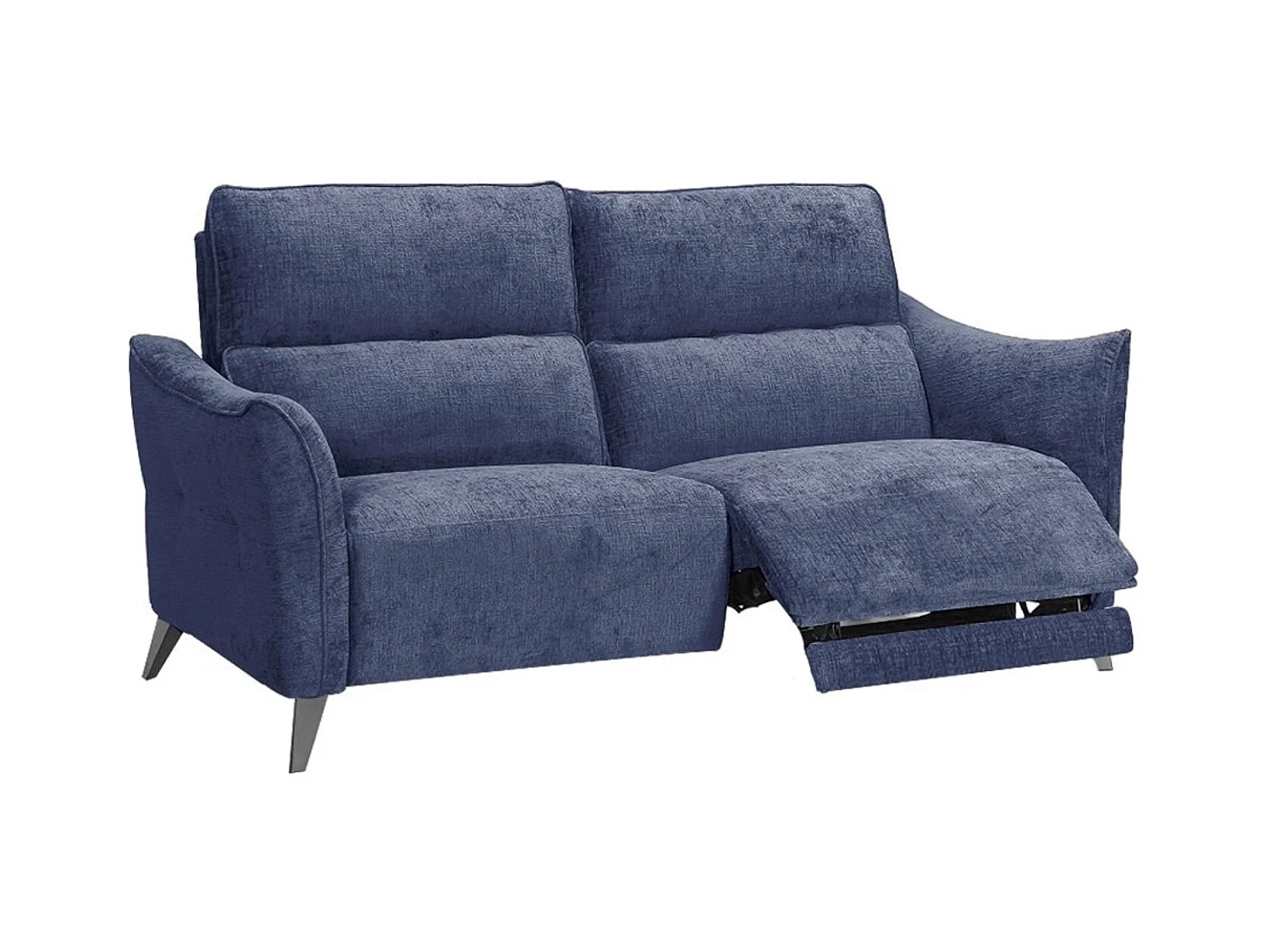 Bakay elektrische relaxbank van zacht en pluche chenillestof-Kleur Lichtgrijs-Aantal plaatsen) 3-zits elektrische relax