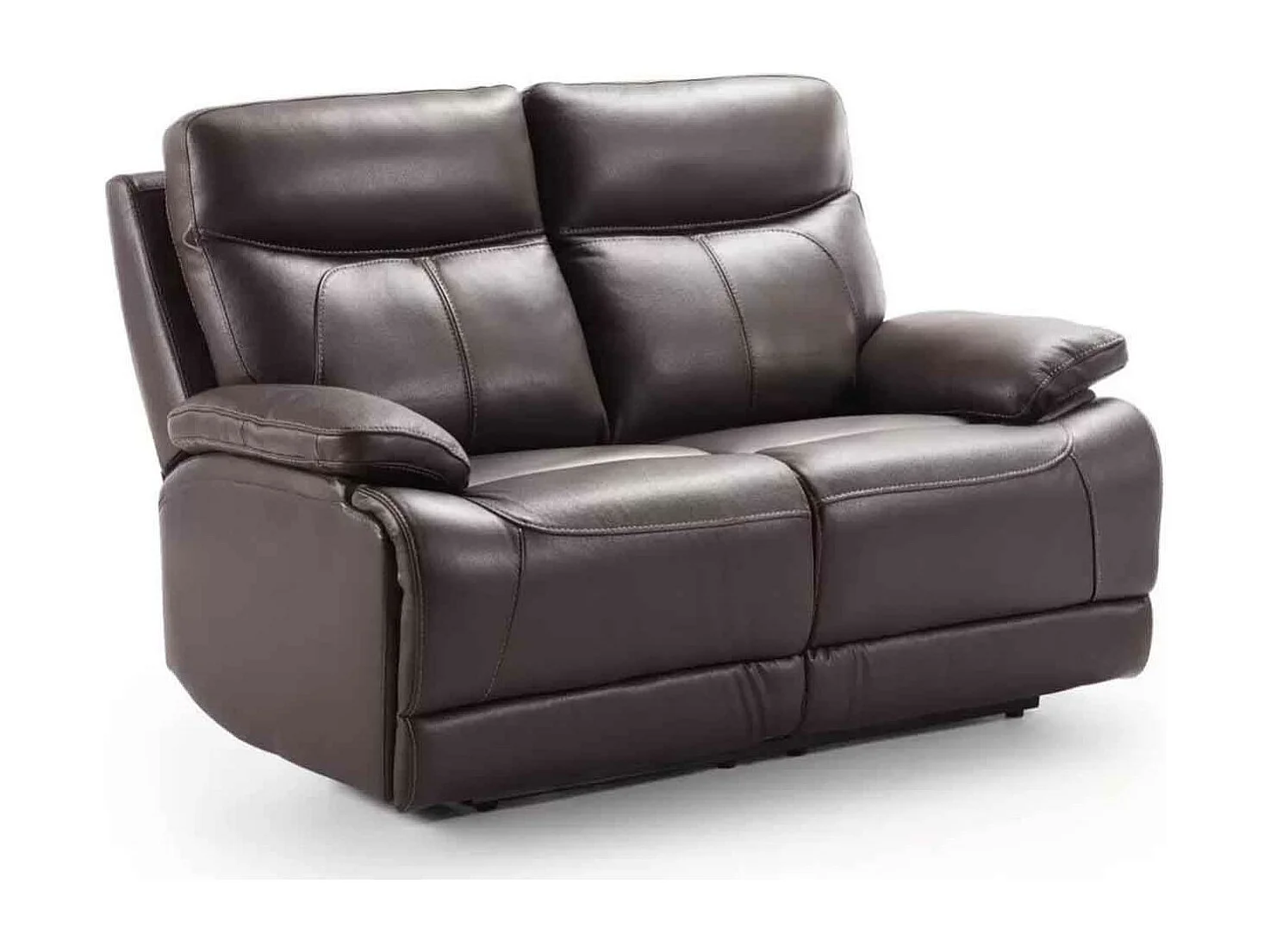 Canapé en microfibre Ducka-Marron-Système Fixe - sans relax-2 places