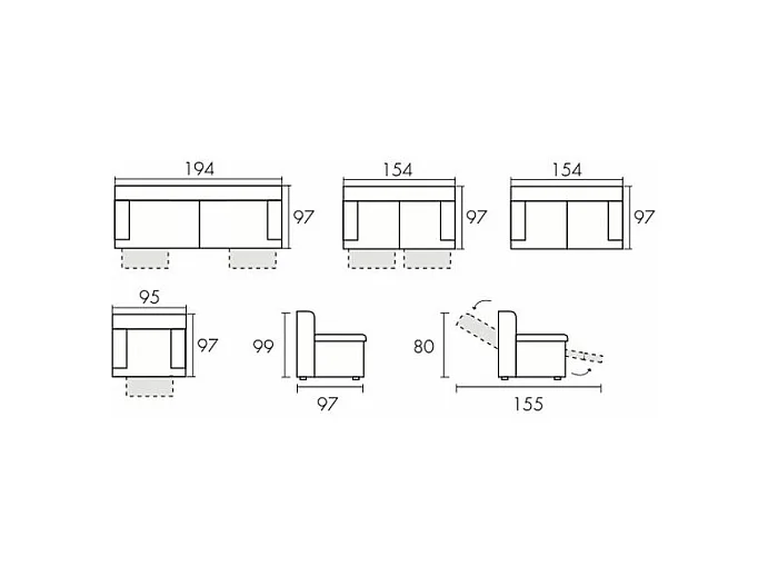 Canapé de relaxation électrique en microfibre Ducka-Couleur Marron-Système Fixe - sans relax-2 places