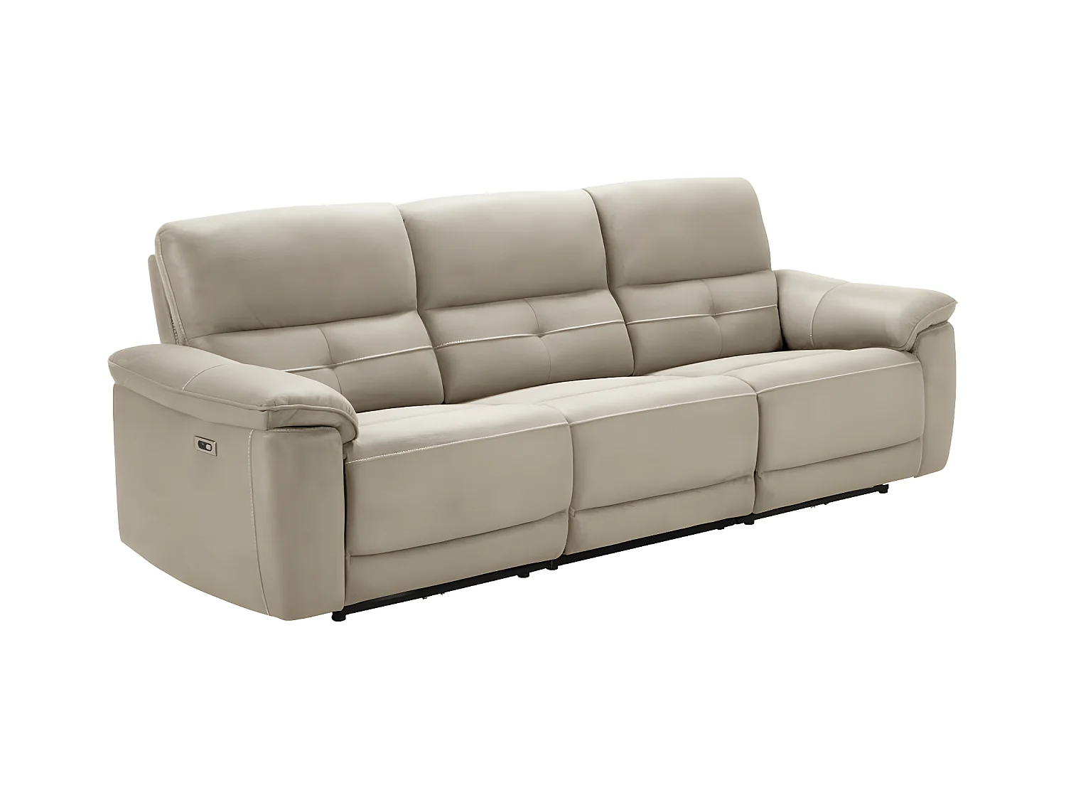 Canapé de relaxation électrique en microfibre Kleman-Couleur Gris foncé-3 places relax électrique